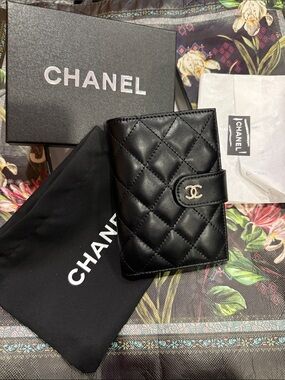Chanel Black GWP Quilted Leather Card Holder Wallet